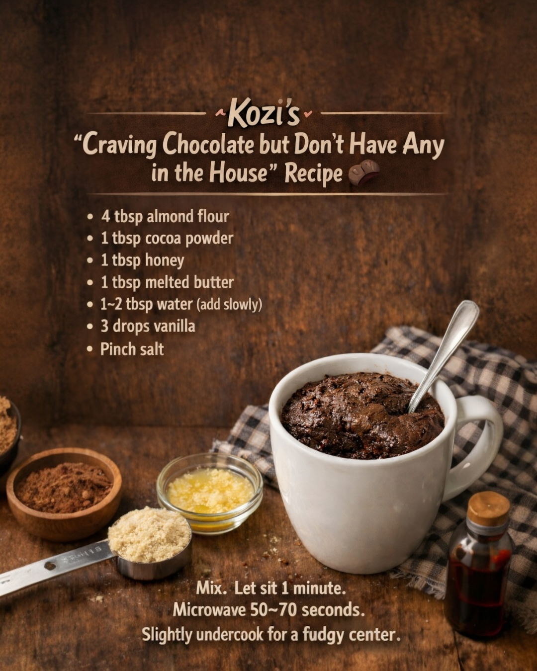 I had a chocolate craving… After realizing there was zero chocolate in the house besides cocoa powder, I asked ChatGPT for a recipe and made it work. Just…