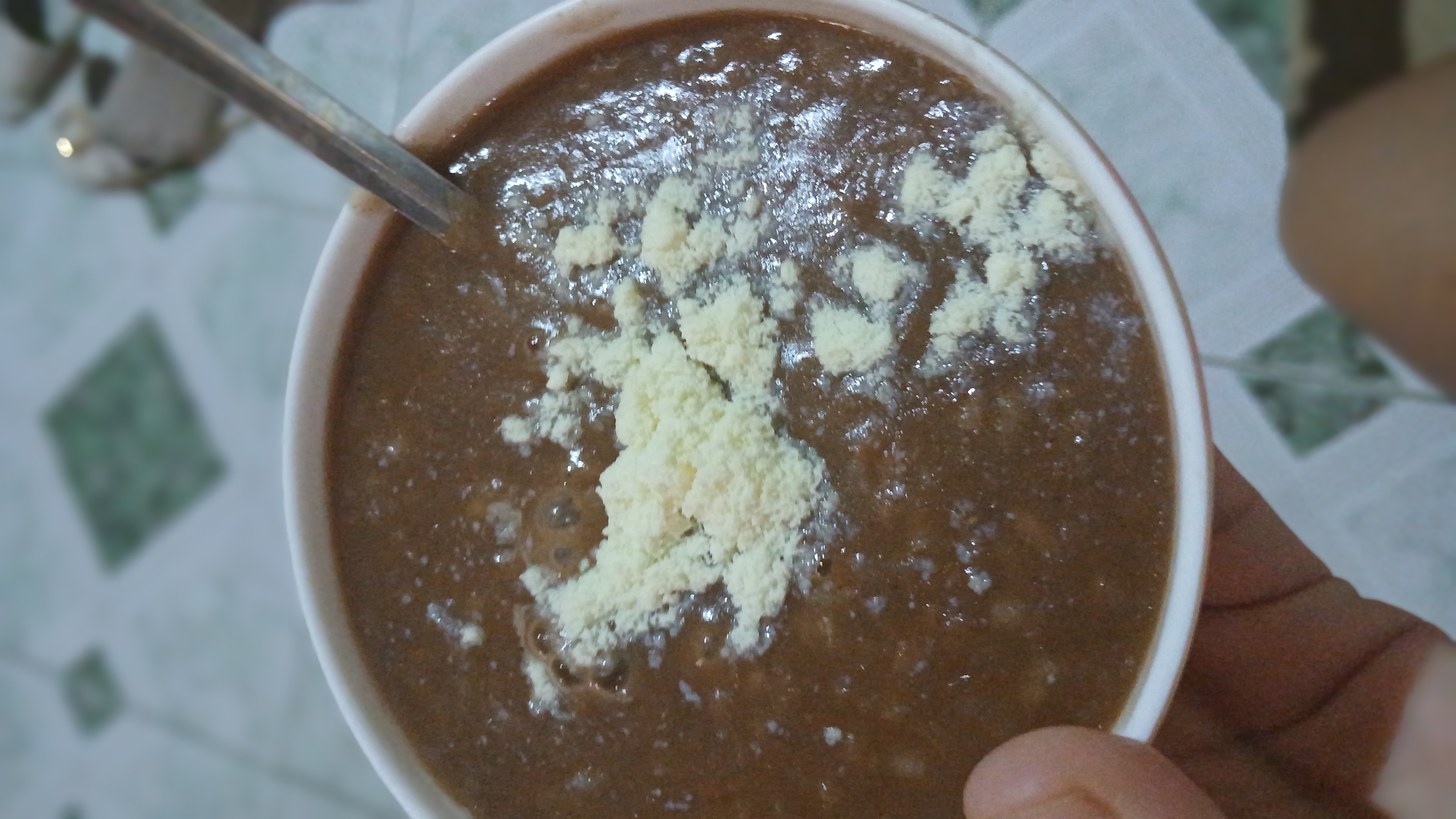 I made this my breakfast for today thank you my Lord God this blessing Lets it mga ka sisters ,brothers cooking habit . champorado food of pilipino